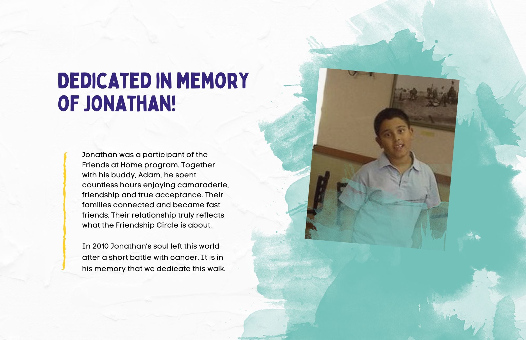 Jonathan's Walk 2027 sponsorship packet, page 11.